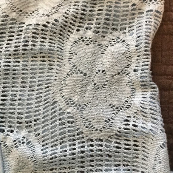 Forever 21 Lace Crochet Shirt Blue Cardigan Short - Picture 4 of 7